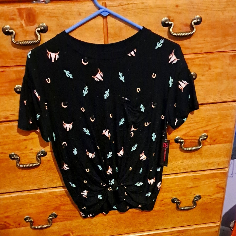 Black Patterned Women's Top